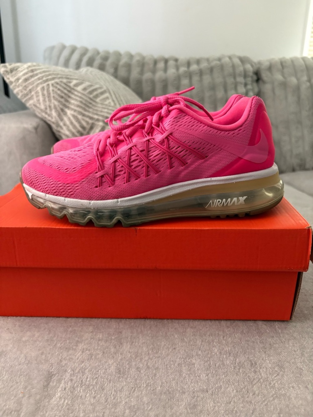Bright Pink Air Max Running Sneakers (GS)